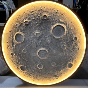 Lámpara de Pared Creativa con Forma de Luna 3D, Lámpara de Barra Circular de Lujo, Decoración Única para Camping - Product Image 6