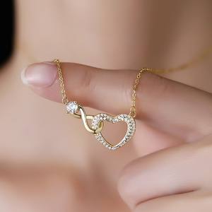 2026 Yeni Aşk 8 Kelime Düğümü Kolye Kraliçe Mizaçlı Kalp Şeklinde Köprücük Kemiği Zinciri Basit Sevgili Kolye Takı - Product Image 2