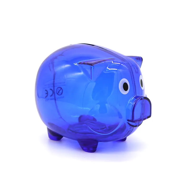 Relatiegeschenk Afdrukken Logo Transparante Plastic Piggy Munt Bank Voor Kinderen