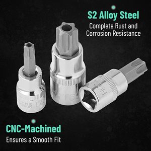 Juego de enchufes Torx de alta resistencia, 13 Uds., 1/4 <span class=keywords><strong>3</strong></span>/<span class=keywords><strong>8</strong></span> y 1/2, llave de accionamiento mecánico, llave de impacto, caja de enchufes cromada para herramientas de coches - Product Image 5