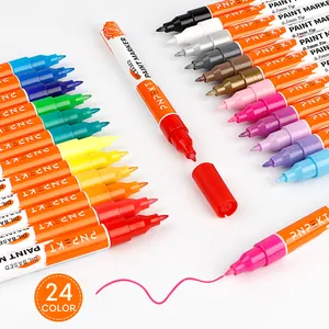 Customizable 0.7mm 24 pcs Color Thin Tip Oil Based Ink Art Paint Markers Pen Set made in China