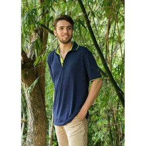Bambù da uomo per Polo modelli di stampa tinta unita tessuto in seta a maglia taglia corta XL 6XL funzione Cool Golf occasione estate - Product Image 1