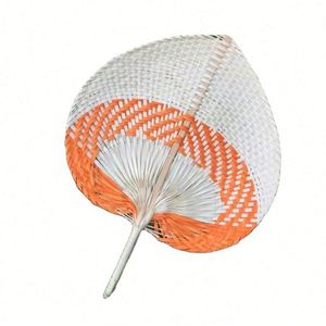 Éventail artisanal en bambou et feuille de palmier tressée, personnalisable en gros - Product Image 1