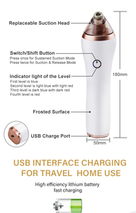 Removedor de puntos negros eléctrico portátil con cámara de aumento 20X, limpiador facial con vacío, recargable por USB - Product Image 4