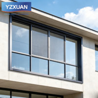 Ventana Corredera Moderna de Aluminio 6063-T5 con Rotura de Puente Térmico, Ventana de Doble Vidrio Insonorizada con Rodillo Silencioso para Villa de Lujo