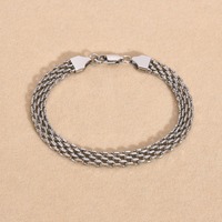 Bracelet simple en chaîne métallique plaqué or 18 carats PVD, bijoux délicats, bracelet en acier inoxydable résistant à l'eau, tressé pour femmes