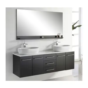 Slim Bathroom Storage Smart Mirrored Cabinet Bathroom Vanity with Sink 24 inch