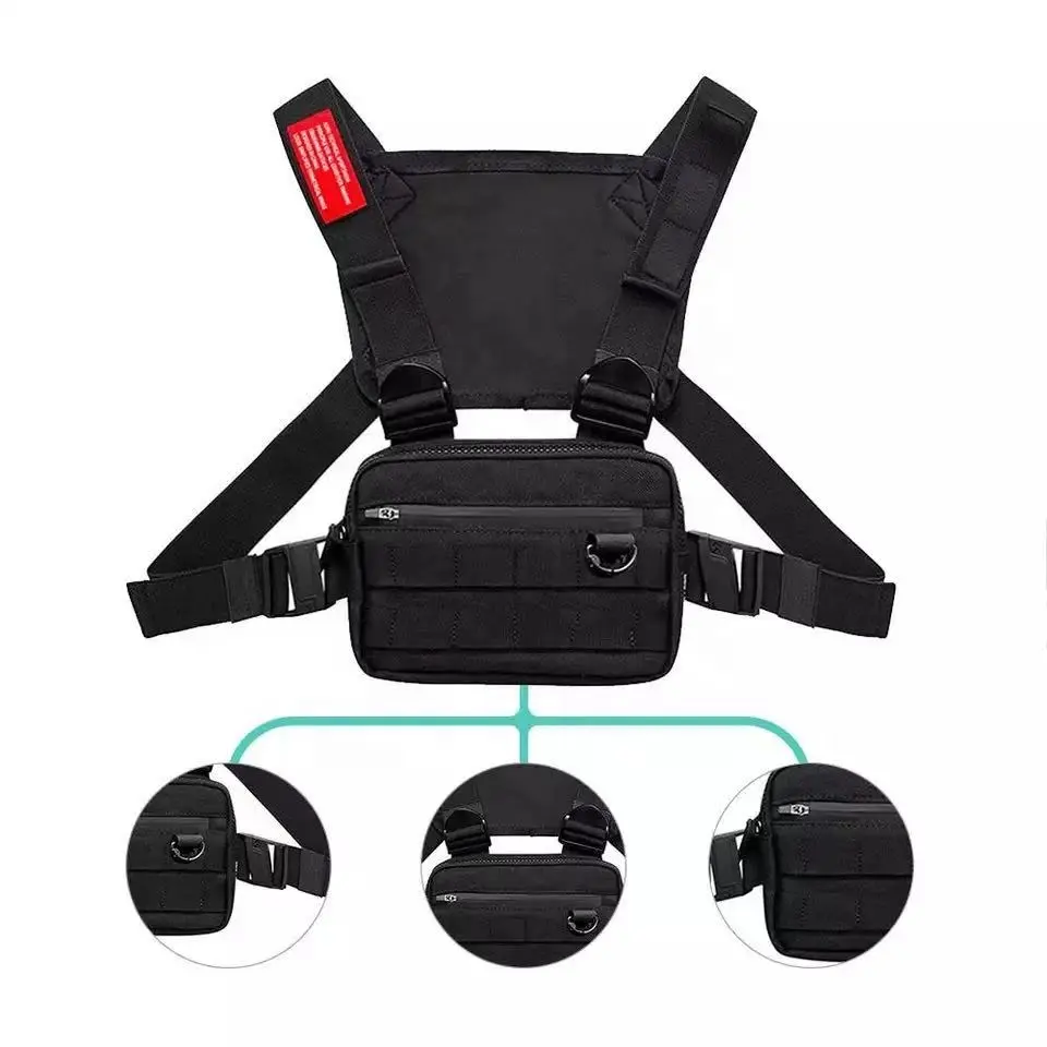 Strap Vest Small Chest Rig Bag Outdoor Streetwear Women Tactical Sport Chest Bags For Men
