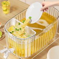 Distributeur d'eau pour réfrigérateur de grande capacité 6,5 L en PP avec robinet et filtre intégré pour jus, thé, boissons aux fruits, utilisation domestique