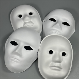 Hombres y mujeres Cara completa Color blanco Favores de fiesta Máscaras de papel en blanco Mache - Product Image 6