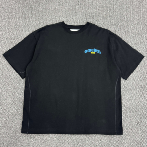 เสื้อยืดโอเวอร์ไซส์สไตล์สตรีทแวร์ ยูนิเซ็กซ์ ผ้าคอตตอนหนา 350gsm พิมพ์ลายกราฟฟิตี ทิวทัศน์ แขนสั้น สีดำ เสื้อยืดลำลองผู้ชาย - Product Image 1