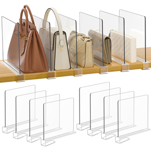 2pcs Acrylic <b>Shelf</b> Dividers <b>Plastic</b> Acrylic Closet <b>Shelf</b> Divider - Product Image 5