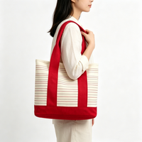 Sac fourre-tout en toile personnalisé pour femme avec fermeture éclair et poignée, en matériau recyclable, pour usage quotidien, tailles S/M/L