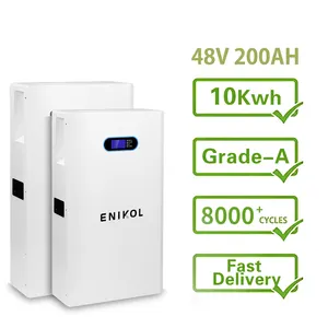 Solar Wall-Mounted 10kwh Powerwall 5kwh Home 48v Lithium Battery 100ah 200ah 48v Lifepo4 Battery