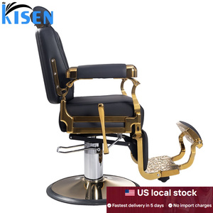 Silla de masaje para pedicura de spa, sin plomería, de cuero negro moderno de lujo con detalles en metal dorado, para salón de belleza, Kisen, envío gratis, gran oferta. - Product Image 5