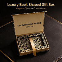 Boîte cadeau magnétique personnalisée en forme de livre avec ruban et insert en EVA, emballage de luxe vide pour cartes VIP et bijoux