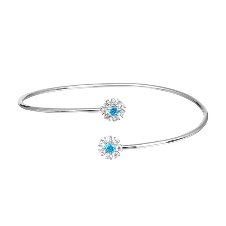 AIJIER Hot selling s925 silver syn. blue topaz vogue jewellery bangles for women