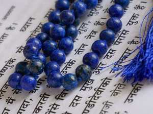 Collar Mala de 108 Cuentas de Lapislázuli Natural, Anudado con Plata Alemana, Cuentas Guru, para Meditación, Yoga, Oración, Todas las Religiones, Joyería Unisex - Product Image 4