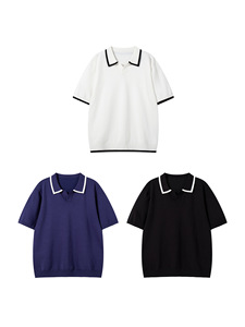 เสื้อยืดแขนสั้นคอปกโปโลสไตล์โอลด์มันนี ตัดกันอย่างลงตัว พร้อมเสื้อสเวตเตอร์ถักสไตล์อเมริกันคอลเลคชั่นใหม่ซัมเมอร์ 2026 - Product Image 2
