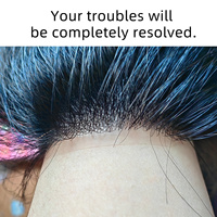 2026 FURINA Perruque pour homme en cheveux indiens humains lisses, modèle Head Horse, couleur 1B, avec base en cuir PU fin et dentelle, pour un ajustement ultra-confortable et un son de coupe agréable