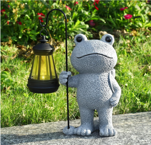 Estatua de Rana para Jardín, Decoración para Exteriores, Regalo Decorativo de Resina para Jardín con Energí<span class=keywords><strong>a</strong></span> Solar para Damas, Madres, Abuelas - Product Image 5