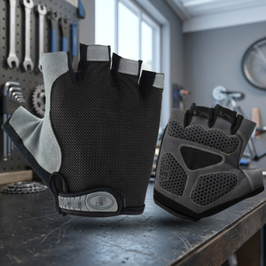 Gants de musculation unisexes en cuir, demi-doigts, imperméables et antidérapants - Product Image 2