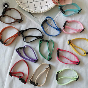 Fleece Umweltfreundliches Karomuster Knopfverschluss Kleine Hunde Winter Haustier-Halsband Bänder DIY Zubehör Halskette Identifikation - Product Image 4