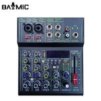 DAYMIC interface audio USB portable 4 console de mixage audio 6 canaux ordinateur home studio enregistrement 99 effets DSP