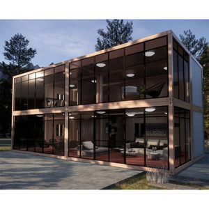 Contenedor <span class=keywords><strong>de</strong></span> dos pisos moderno <span class=keywords><strong>de</strong></span> lujo, edificios <span class=keywords><strong>de</strong></span> casas prefabricadas, Cabañas desmontables personalizadas <span class=keywords><strong>de</strong></span> fábrica, Hotel, apartamento, Villa - Product Image 2