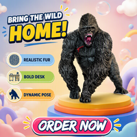 Figurine d'animal en PVC KingKong grand format, réaliste, modèle de gorille de collection, certifiée sécurité, design personnalisé, vente en gros