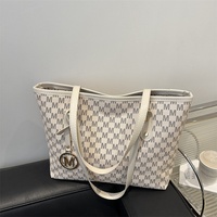 Bolso Tote de PU Casual de Alta Gama para Mujer, Verano 2026, Primavera, Nuevo, Moderno, de Hombro, Gran Capacidad, Forro de Poliéster, con Cierre