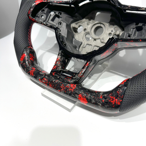Volant sport en fibre de carbone forgée <span class=keywords><strong>rouge</strong></span>, cuir perforé pour Volkswagen MK7 MK6 MK5 <span class=keywords><strong>Golf</strong></span> R GTI GTS <span class=keywords><strong>GTD</strong></span> GTI <span class=keywords><strong>Golf</strong></span> <span class=keywords><strong>7</strong></span> <span class=keywords><strong>Golf</strong></span> - Product Image 4