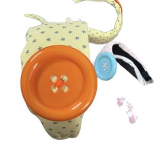 PUXIN Diadema de Pelo Estilo Coreano Hecha a Mano con Botones de Estrella, Diadema Alta Personalizada para Verano, Accesorio de Pelo Mixto - Product Image 1