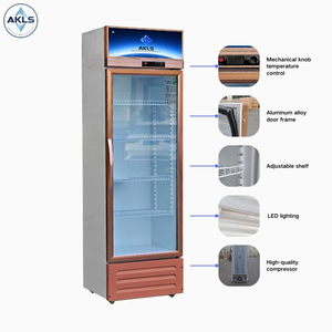 Vitrine <span class=keywords><strong>réfrigérée</strong></span> verticale à porte unique en alliage d'aluminium durable avec refroidissement direct pour usage commercial, supermarchés - Product Image 4