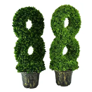 Wholesale front porch plants Artificial Pine Boxwood Topiary Tree Fake Plant for Home Indoor and Outdoor Decoration