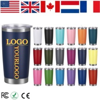 Meilleure vente : Gobelet de voiture 20oz en acier inoxydable 304, double paroi, isolé sous vide, anti-chute, avec logo personnalisable par pulvérisation, idéal comme cadeau.