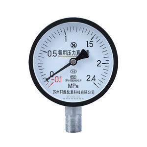 ซูโจว ซวนเฉิง ยา 100 เกจวัดแรงดันแอมโมเนีย 100 มม. -0.1 ถึง 2.4Mpa การเชื่อมต่อแบบเกลียว สแตนเลส - Product Image 1