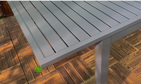 Table de salle à manger extensible rectangulaire d'extérieur en aluminium durable pour la maison, le bar, la ferme, l'entrepôt, l'hôtel