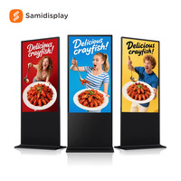 Écran d'affichage numérique LCD intérieur noir de 43 pouces sans fonction tactile, sur pied, pour publicités dans les centres commerciaux et les magasins de détail