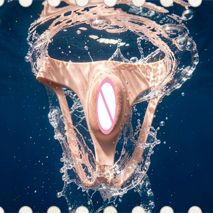 FAAK Silicone Hollow butt Insertable Vagina Pants Hiding Gaff Male Crossdressing Underwear Realistic Vagina <b>Thongs</b> <b>Men</b> Briefs - Product Image 4