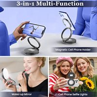 Lampe de remplissage magnétique pour selfie avec miroir convexe Compatible avec Magsafe Lampe de remplissage pour téléphone Lumière vidéo extensible pliable