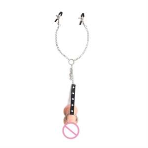 Juego Sexual de marca OEM, cadena de sujeción Bdsm, Clip para pezón y anillo para pene, juego Sexual para adultos masculinos, juguete Sexual - Product Image 4