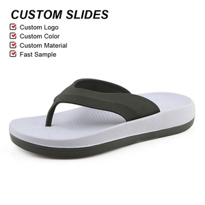 OLICOM Custom Logo Factory Bulk Order Flip Flops <strong>Slippers</strong> Thick Sole Arch Support Cushion Sport Slides Sandals Custom Flip Flops - Product Image 1