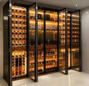 Gabinete <span class=keywords><strong>de</strong></span> vino <span class=keywords><strong>de</strong></span> temperatura constante <span class=keywords><strong>de</strong></span> acero inoxidable personalizable <span class=keywords><strong>de</strong></span> doble zona para restaurantes y clubes - Product Image 2