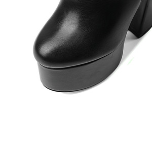 <span class=keywords><strong>Botines</strong></span> de Diseñador para <span class=keywords><strong>Mujer</strong></span> <span class=keywords><strong>2023</strong></span> con Plataforma Gruesa y Tacón Ancho Súper Alto de Punta Redonda - Product Image 4