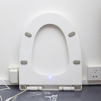 Couvre-siège de toilette chauffant électrique avec cordon d'alimentation, kit de charnières arrière, anneau ovale fermé, chauffe-siège thermostatique