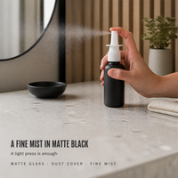 Flacon pulvérisateur vide noir mat pour emballage cosmétique, huile essentielle, échantillon de voyage 5-100ml, verre opaque à brume fine, vente en gros