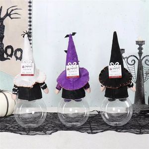 Ensemble de 3 pots à bonbons lumineux fantaisie pour Halloween, adorable poupée en peluche, récipient à friandises pour enfants, cadeau - Product Image 3