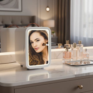 Table intelligente avec miroir LED, <span class=keywords><strong>réfrigérateur</strong></span> 8L 10L, mini-<span class=keywords><strong>réfrigérateur</strong></span> tactile intelligent avec réfrigérateurs et congélateurs pour la maison - Product Image 1