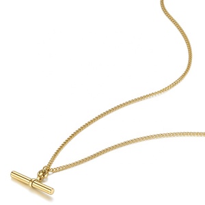 Collar de Moda al por Mayor con Colgante Largo y Cadena Sencilla, Joyería de Acero Inoxidable Chapada en Oro de 18K P203176 - Product Image 5